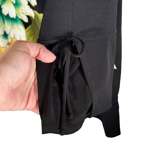 Chico's NWT Women's 3 (XL) Black Asian Eastern Bouquet 3/4 Sleeve Tunic Blouse - Picture 10 of 11